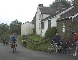 Preparing to leave Capel-y-Ffin youth hostel